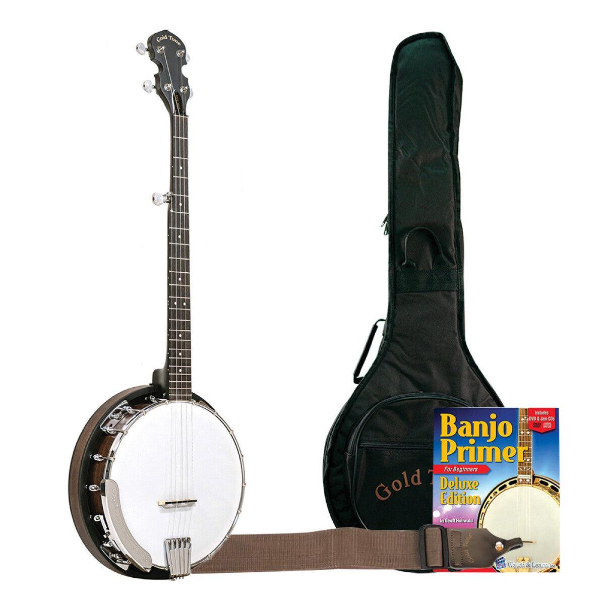 Gold Tone CC-BG 5-strenget Cripple Creek Bluegrass banjo pack med taske, instruktions-DVD, rem, plekter og tuner