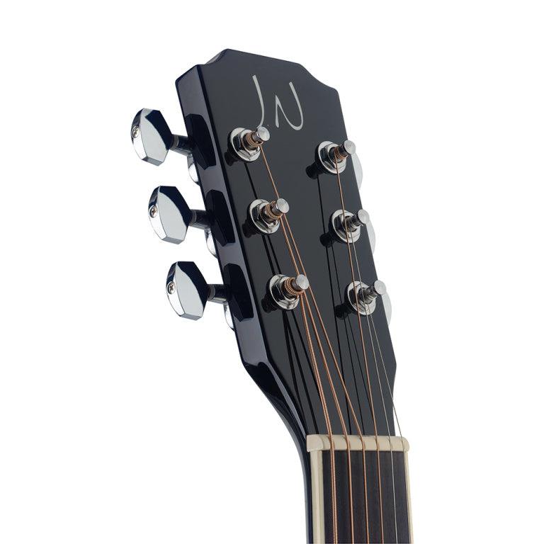 J.N Guitars BES-A BK sort auditorium guitar m/massiv grand dæk
