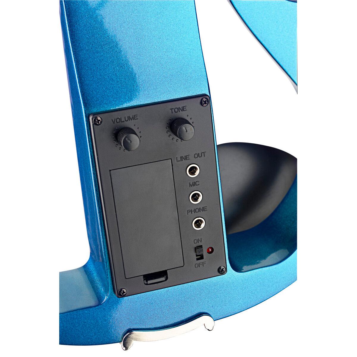 Stagg EVN X-4/4 MBL – Elektrisk 4/4 violin med tilbehør, Metallic Blue