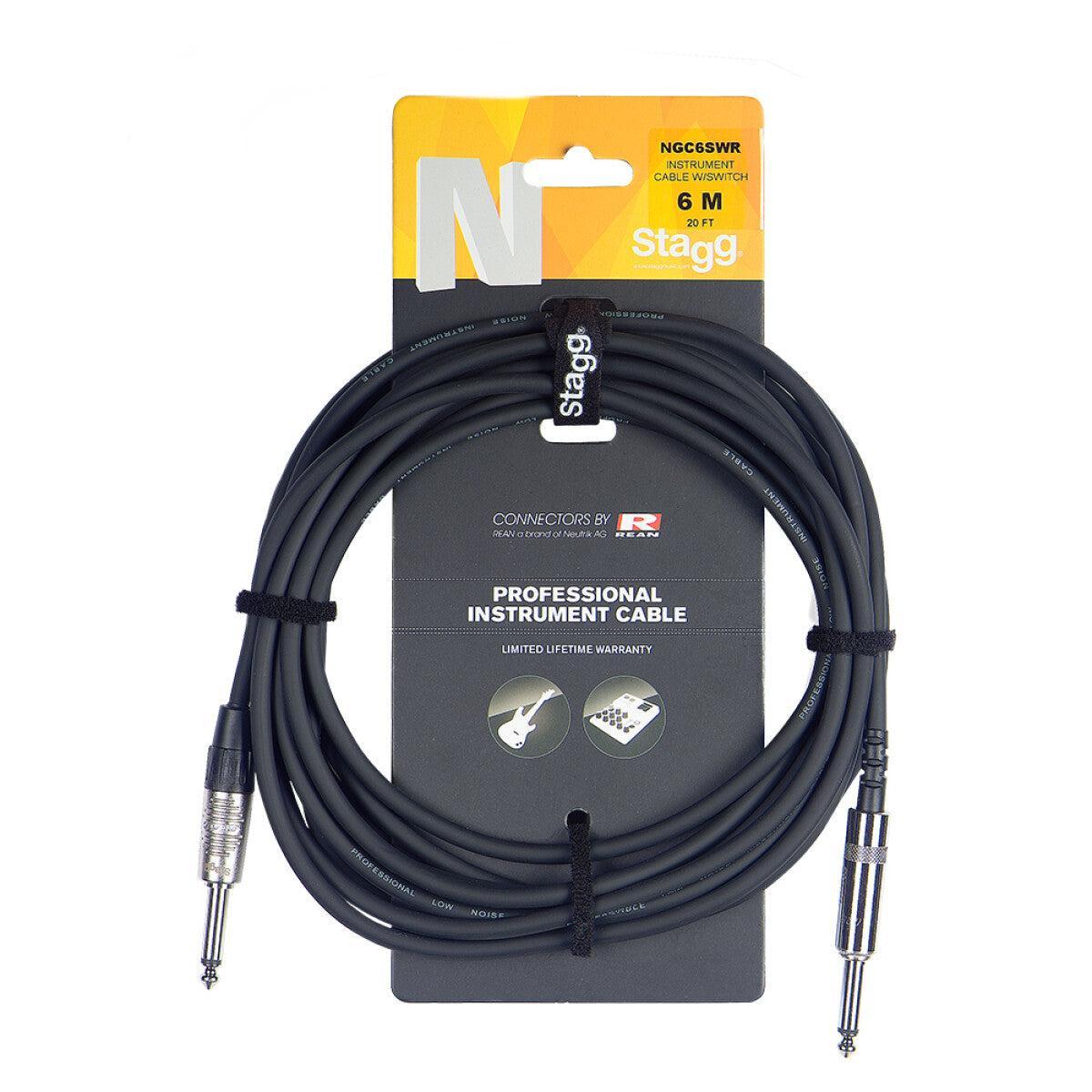 Stagg NGC3SWR Instrumentkabel med mute-switch – 3 m