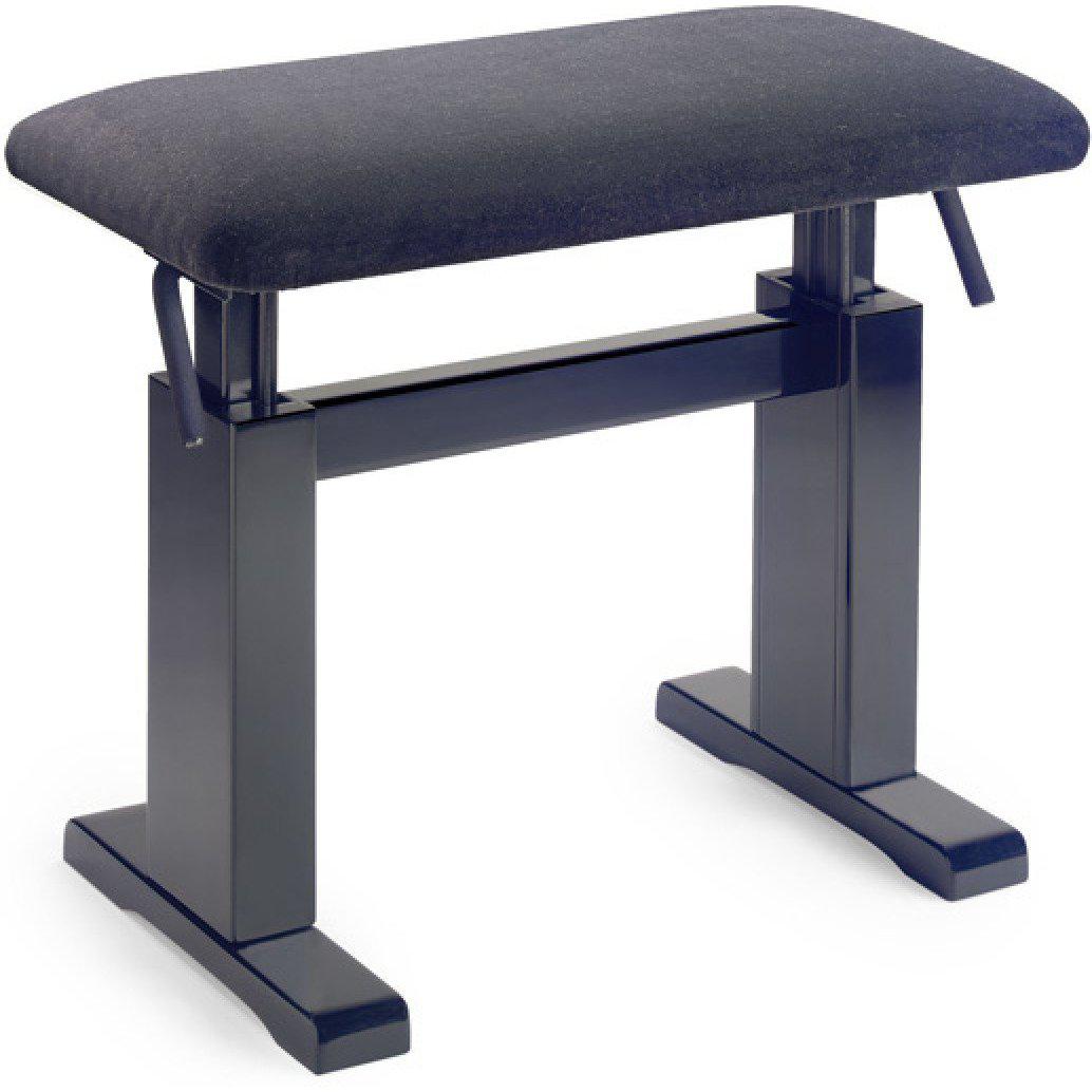 Stagg PBH 780 hydraulic piano bench, matte black w/black velvet seat