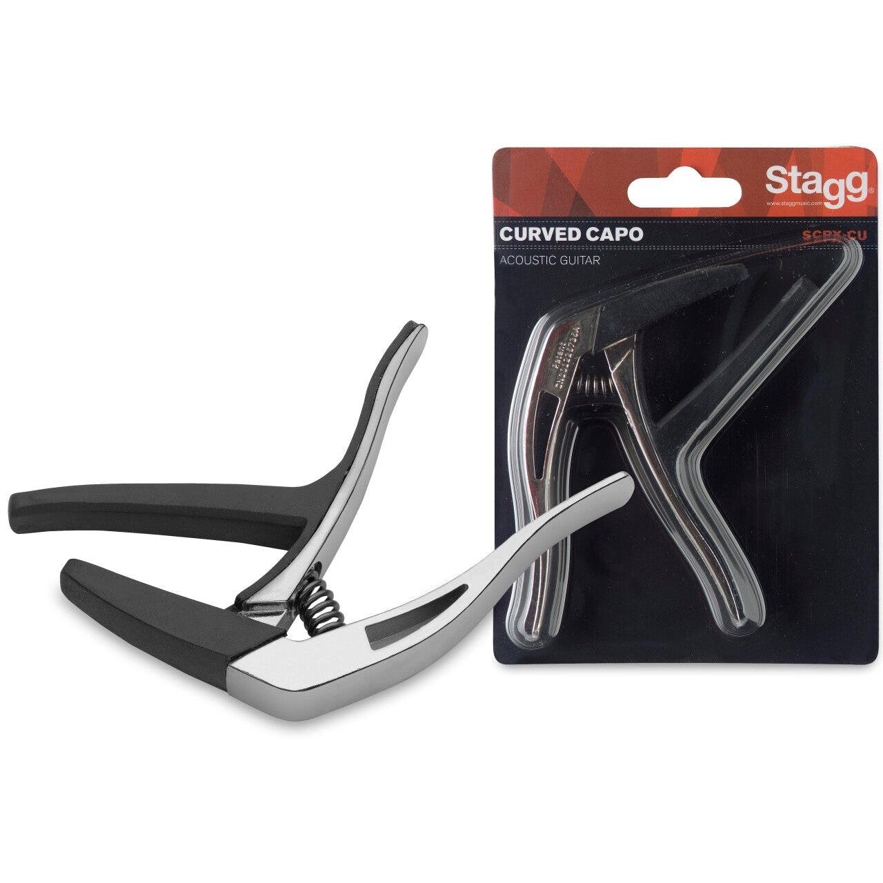 Stagg SCPX-CU capo for western and electric guitar - chrome