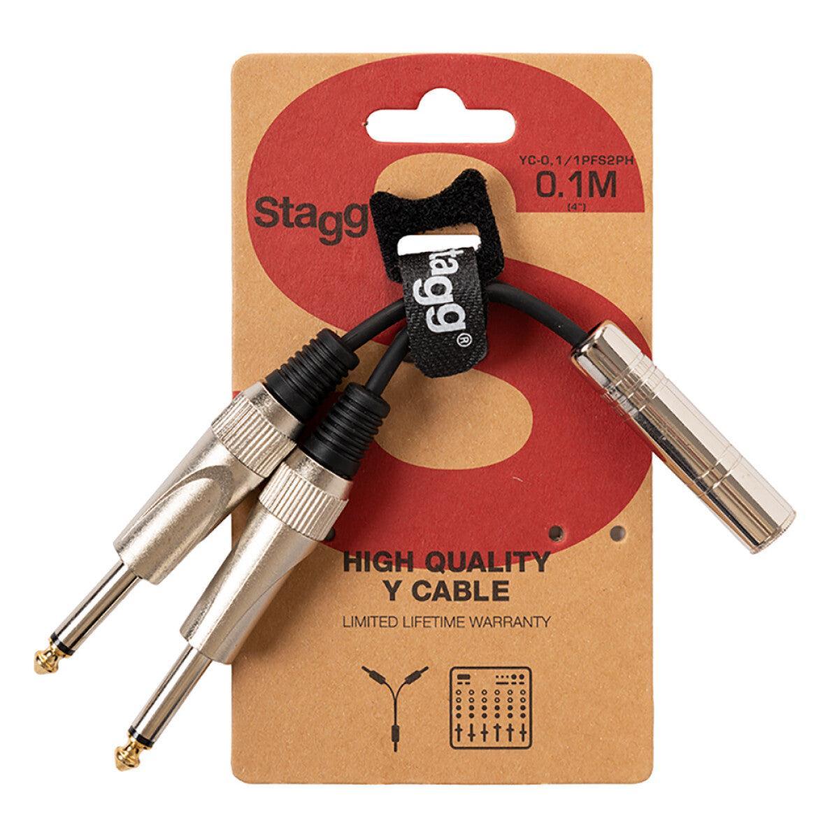 Stagg YC-0,1/1PFS2PH – Adapterkabel 6,3 mm stereo jack hun til 2 x 6,3 mm mono jack han