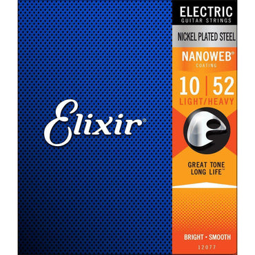 Elixir elektrisk guitarstrengpakke med Nanoweb belægning og blandet tykkelse 10-52