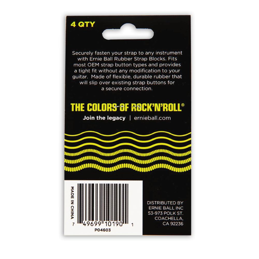 Ernie Ball EB-4603 Strap Blocks (4 stk.) Sort/rød