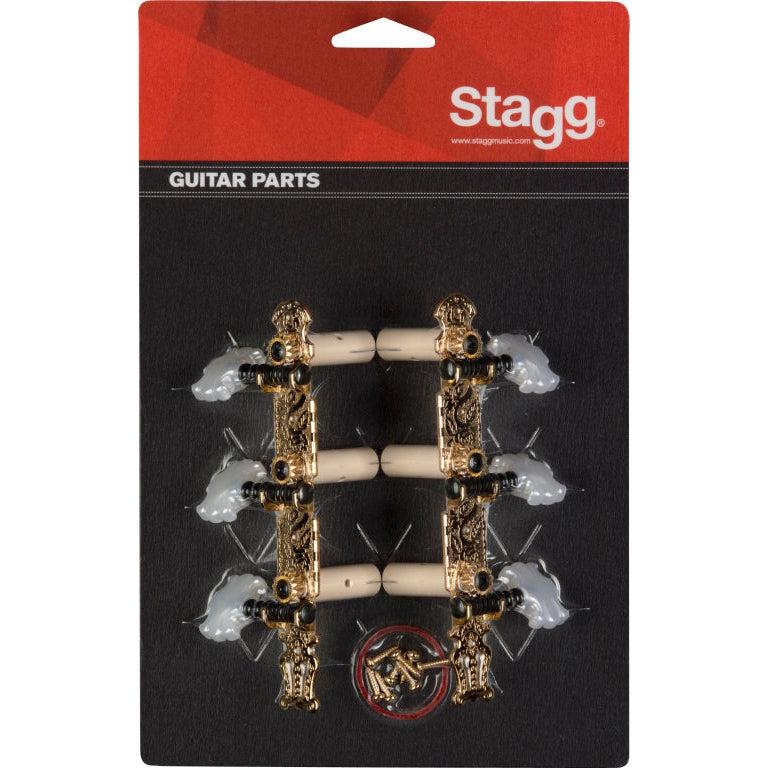 Stagg KG360 3L+3R mechanics for classical guitar, gold-plated with mother-of-pearl buttons