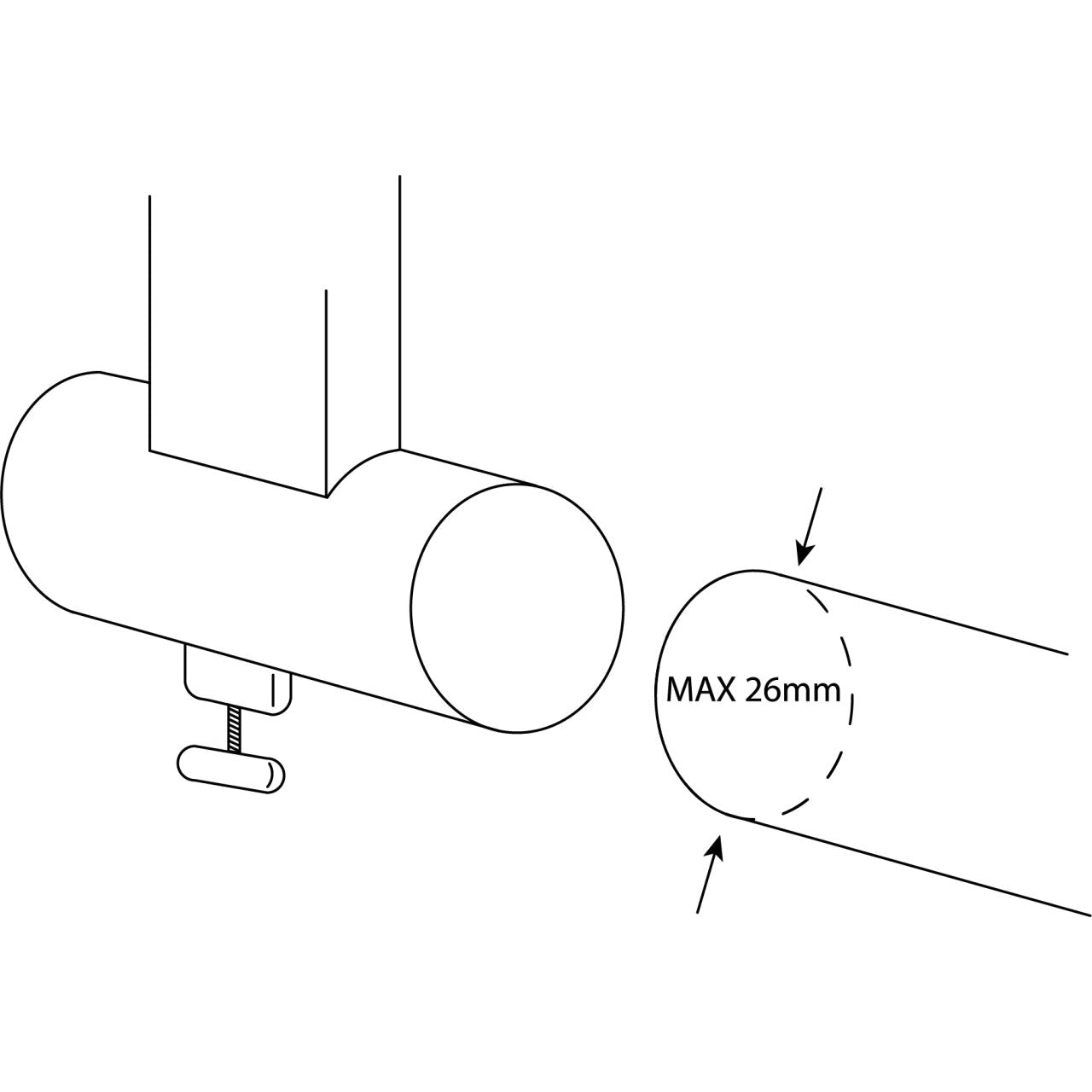 Stagg upper part for keyboard stand, fits on 26 mm diameter pipe