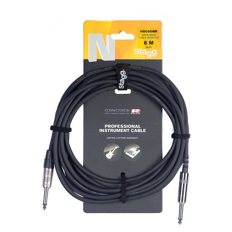 Stagg NGC6SWR – N Series instrumentkabel med mute-switch, 6 m