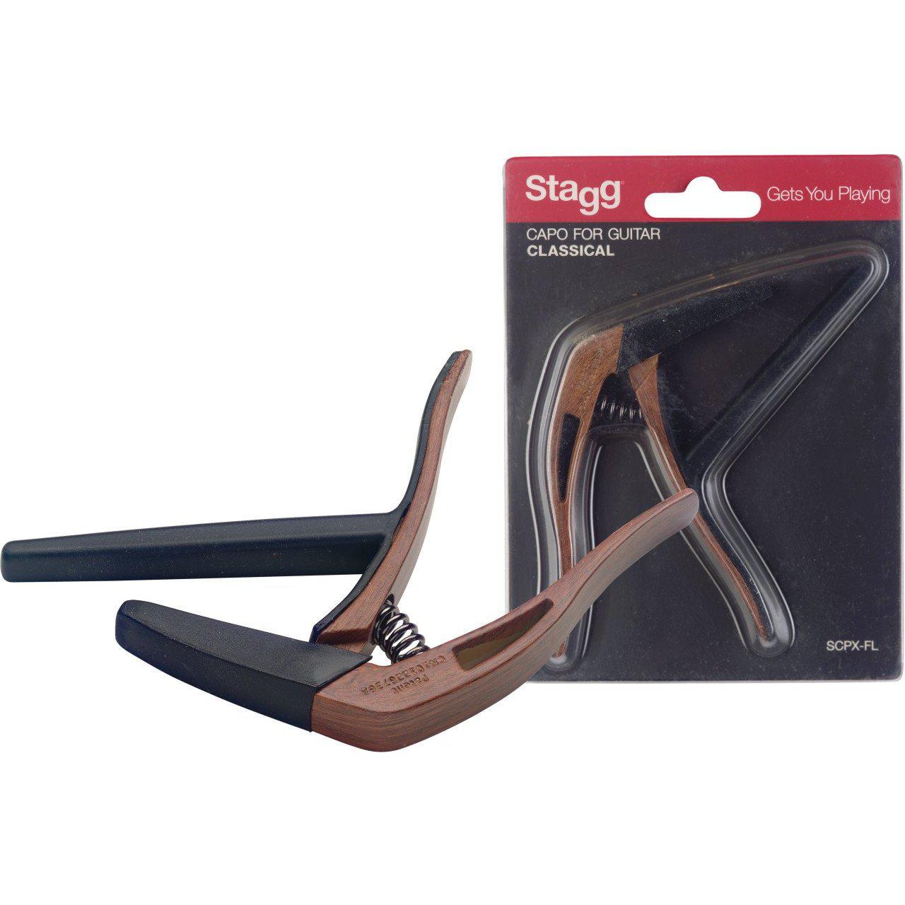 Stagg SCPX-FL capo for classical guitar - imitation wood