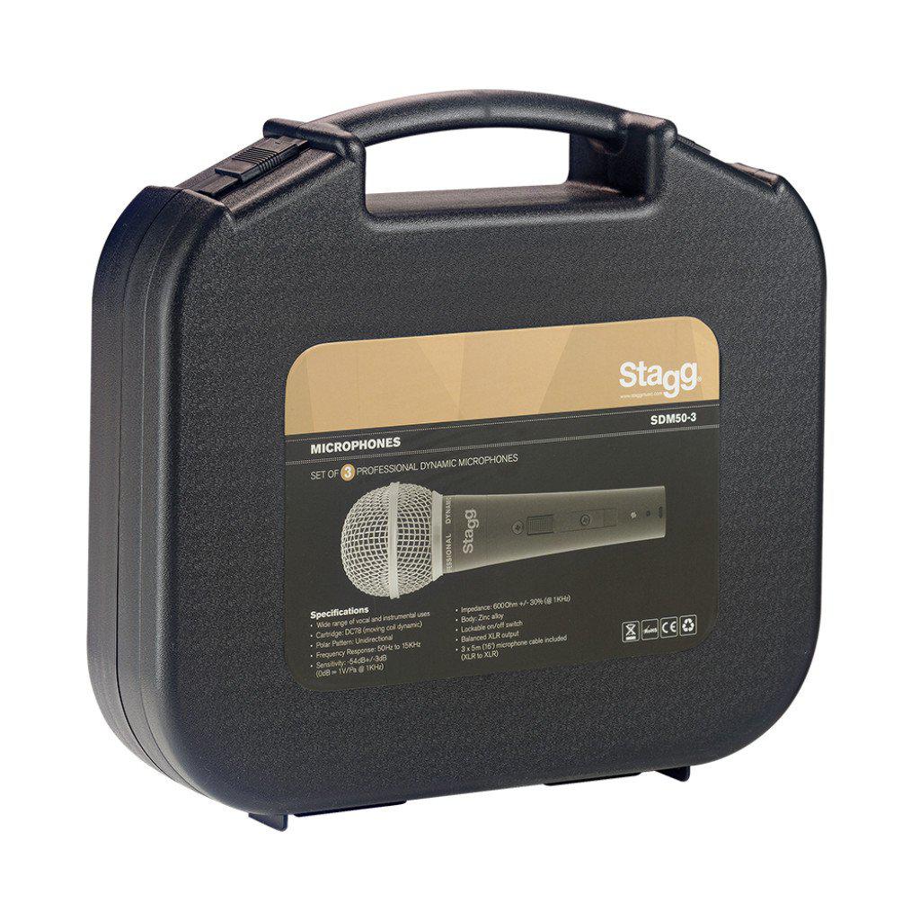 Stagg SDM50-3 set of 3 dynamic microphones