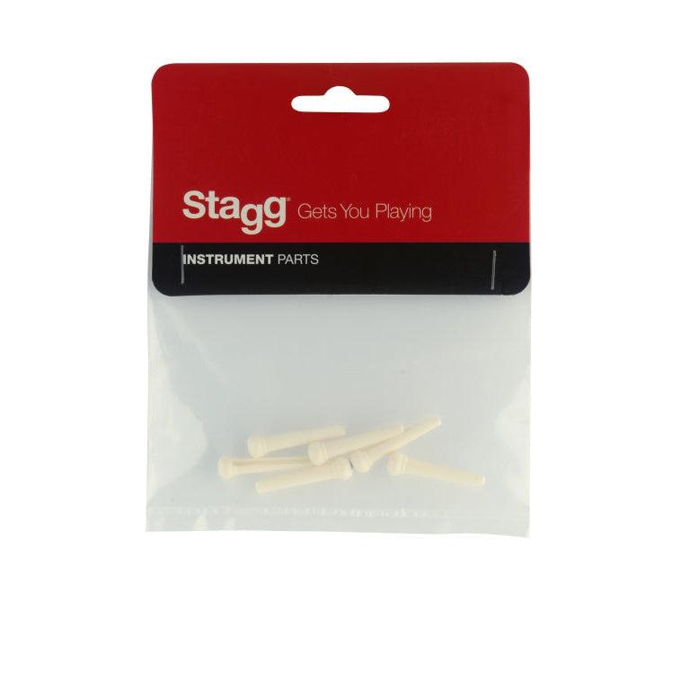 Stagg barons for acoustic guitar in plastic, aged white finish