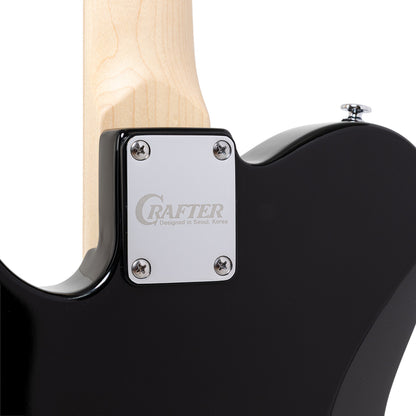 Crafter CHARLOTE TM CBK – T-style elguitar med gigbag (Cosmic Black)