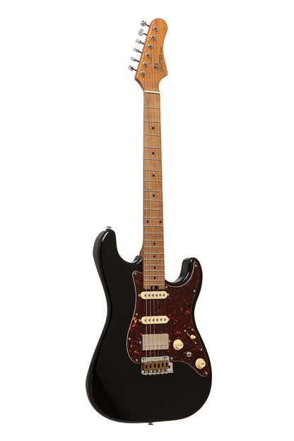 Crafter CREMA SVVSM CB – S-style elguitar HSS med gigbag (Cosmic Black)