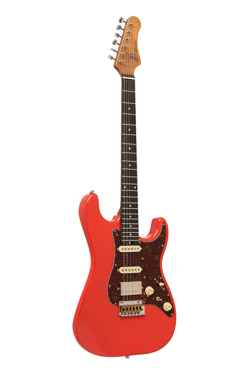 Crafter CREMA SVVSR VR – S-style elguitar HSS med gigbag (Vintage Red)