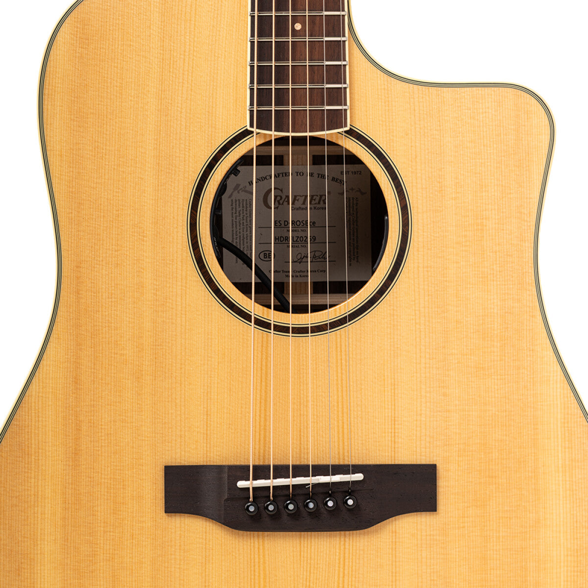 Crafter ES-ROSE DCE NAT – Dreadnought western guitar i massivt rosentræ