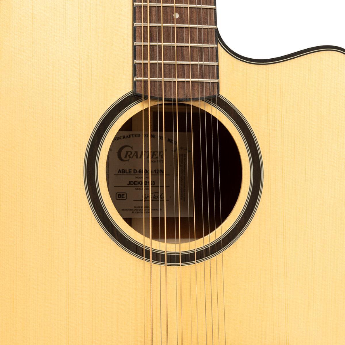 Crafter ABLE D600CE N12 – 12-strenget dreadnought western guitar med pickup