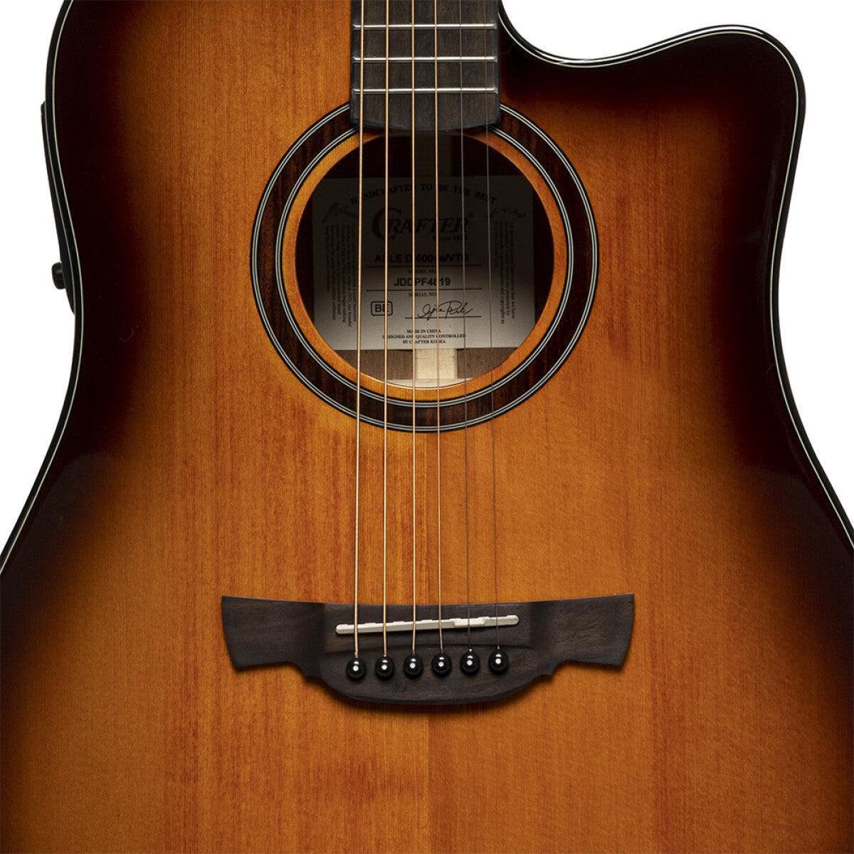 Crafter ABLE D600CE VTG Able series 600, Dreadnought electric-acoustic guitar with solid spruce top