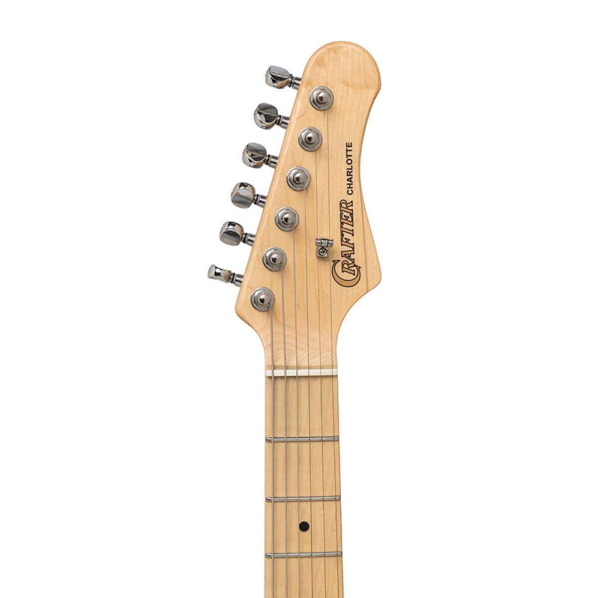 Crafter CHARLOTE SM OW – S-style elguitar HSS med gigbag (Olympic White)