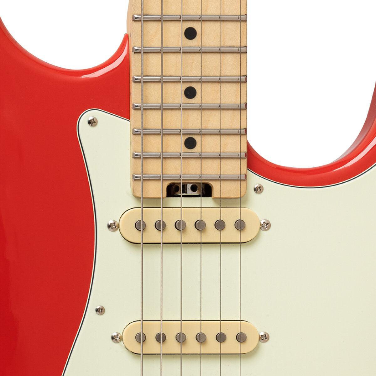 Crafter CHARLOTE SM VR Charlotte Series S-type Elguitar – Solid Body | Vintage Red + Gigbag