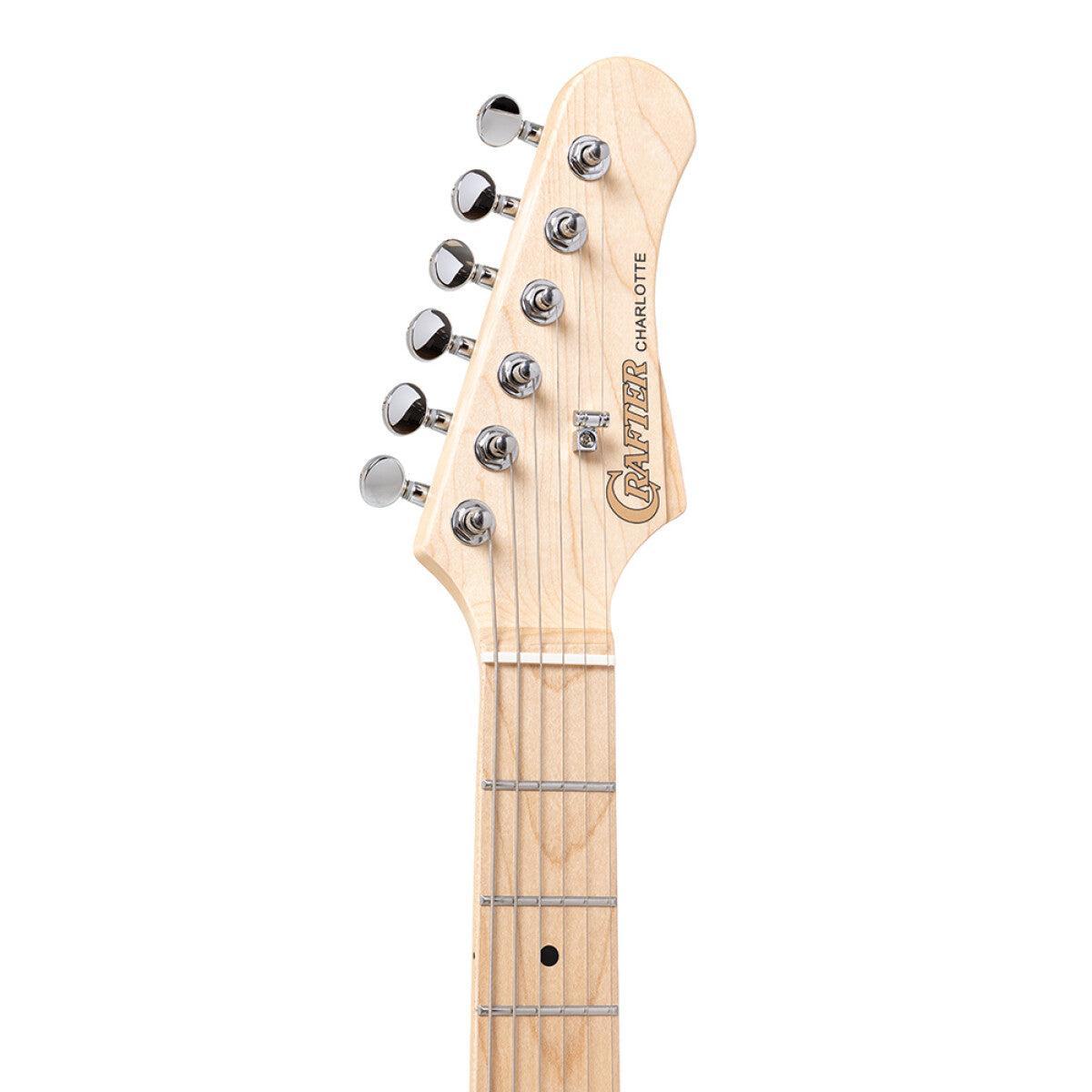 Crafter CHARLOTE TM CBK – T-style elguitar med gigbag (Cosmic Black)