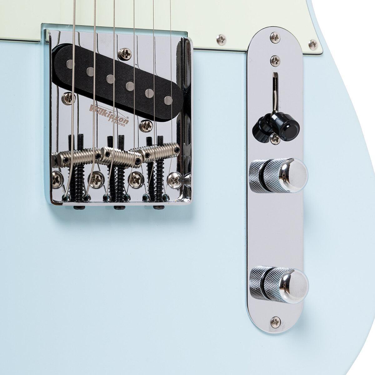 Crafter CHARLOTE TM DB – T-style elguitar med gigbag (Day Blue)