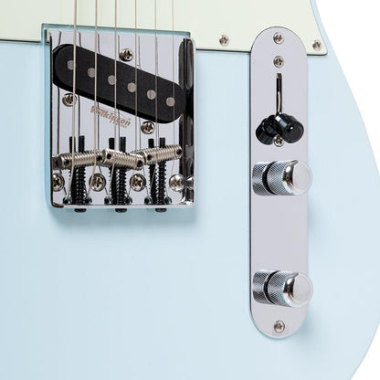 Crafter CHARLOTE TM DB – T-style elguitar med gigbag (Day Blue)