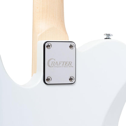 Crafter CHARLOTE TM OW – T-style elguitar med gigbag (Olympic White)