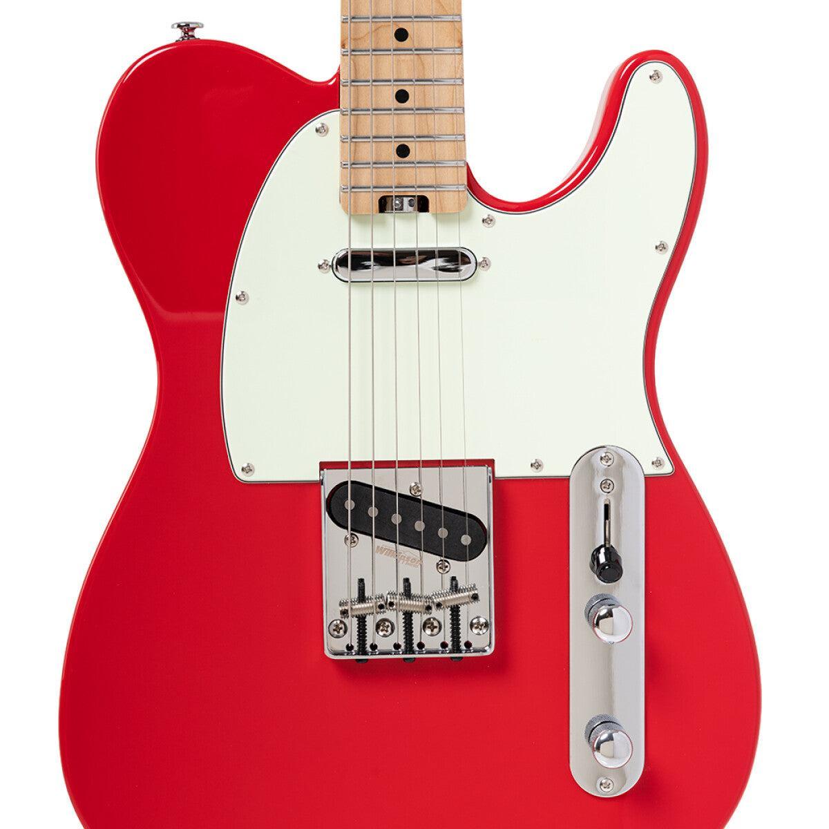 Crafter CHARLOTE TM VR – T-style elguitar med gigbag (Vintage Red)