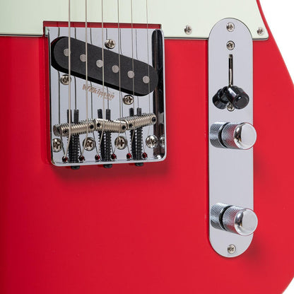 Crafter CHARLOTE TM VR – T-style elguitar med gigbag (Vintage Red)