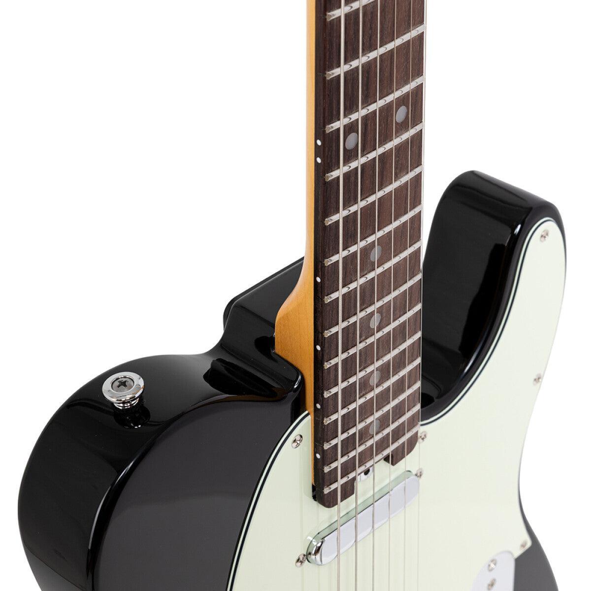 Crafter CHARLOTE TR CBK – T-style elguitar med gigbag (Cosmic Black)
