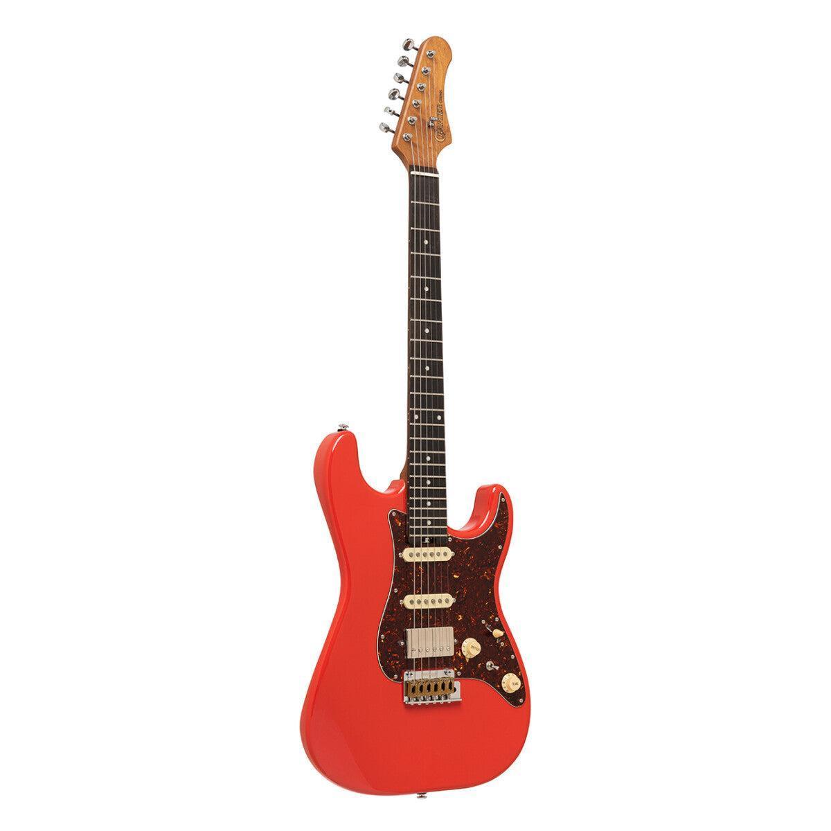 Crafter CREMA SVVSR VR – S-style elguitar HSS med gigbag (Vintage Red)
