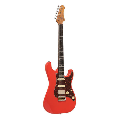 Crafter CREMA SVVSR VR – S-style elguitar HSS med gigbag (Vintage Red)