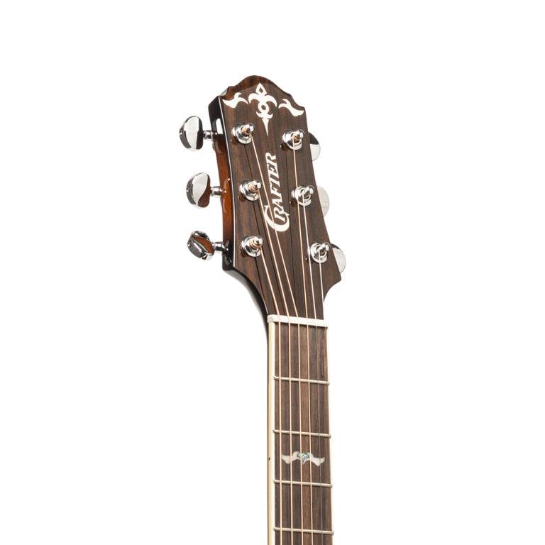 Crafter E/A mini jumbo guitar, Flamed Maple Sunburst