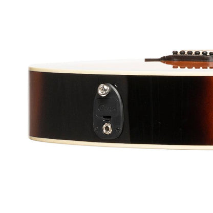 Crafter E/A mini jumbo guitar, Flamed Maple Sunburst