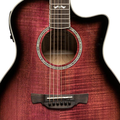 Crafter E/A mini jumbo guitar,  Flamed Maple Violin