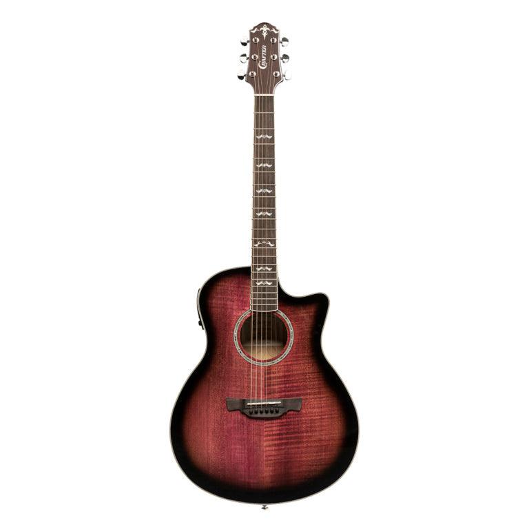 Crafter E/A mini jumbo guitar,  Flamed Maple Violin
