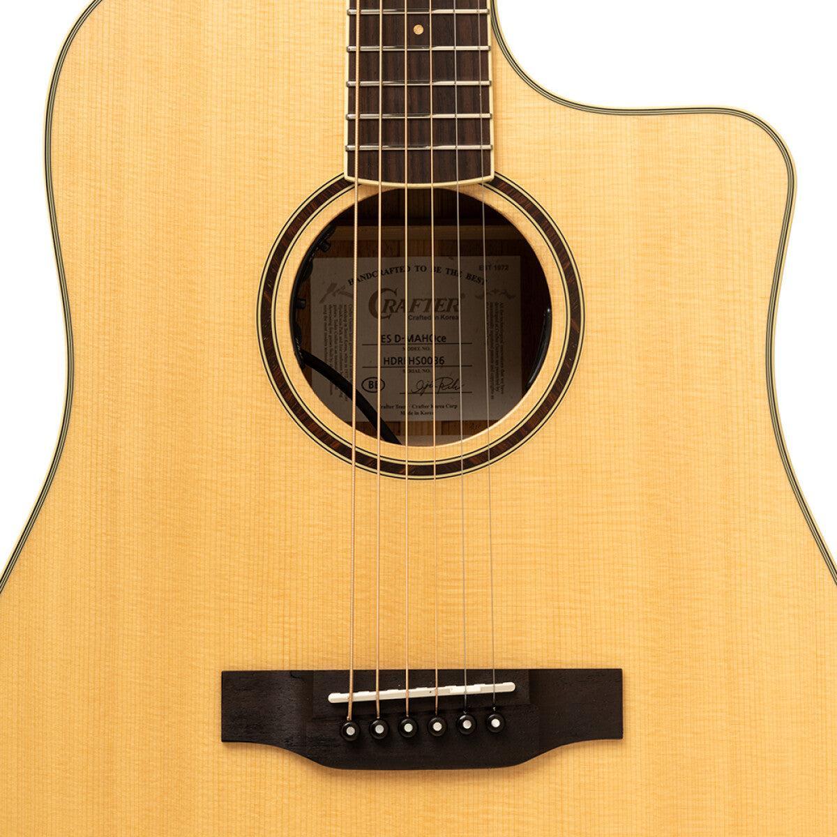 Crafter ES-MAHO DCE NAT – Dreadnought western guitar i massivt mahogni med cutaway