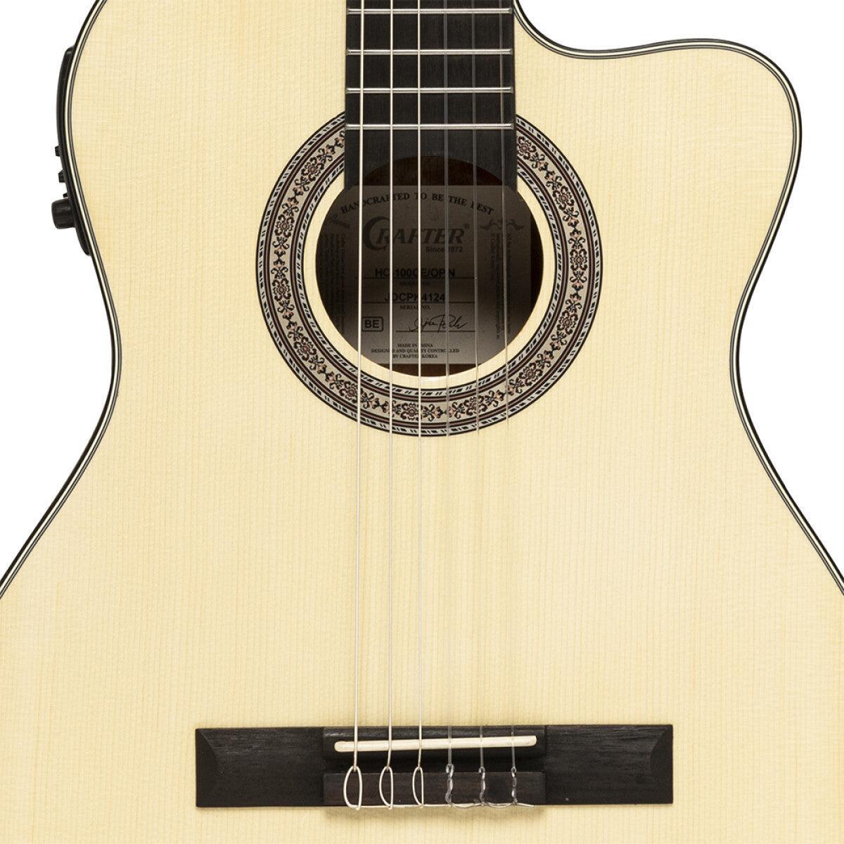 Crafter HC100-CE-N – Silver Series 100 klassisk elektrisk guitar med cutaway (Natural)