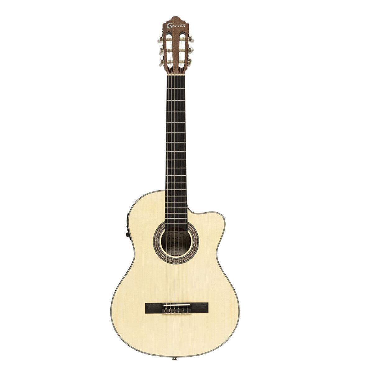 Crafter HC100-CE-N – Silver Series 100 klassisk elektrisk guitar med cutaway (Natural)