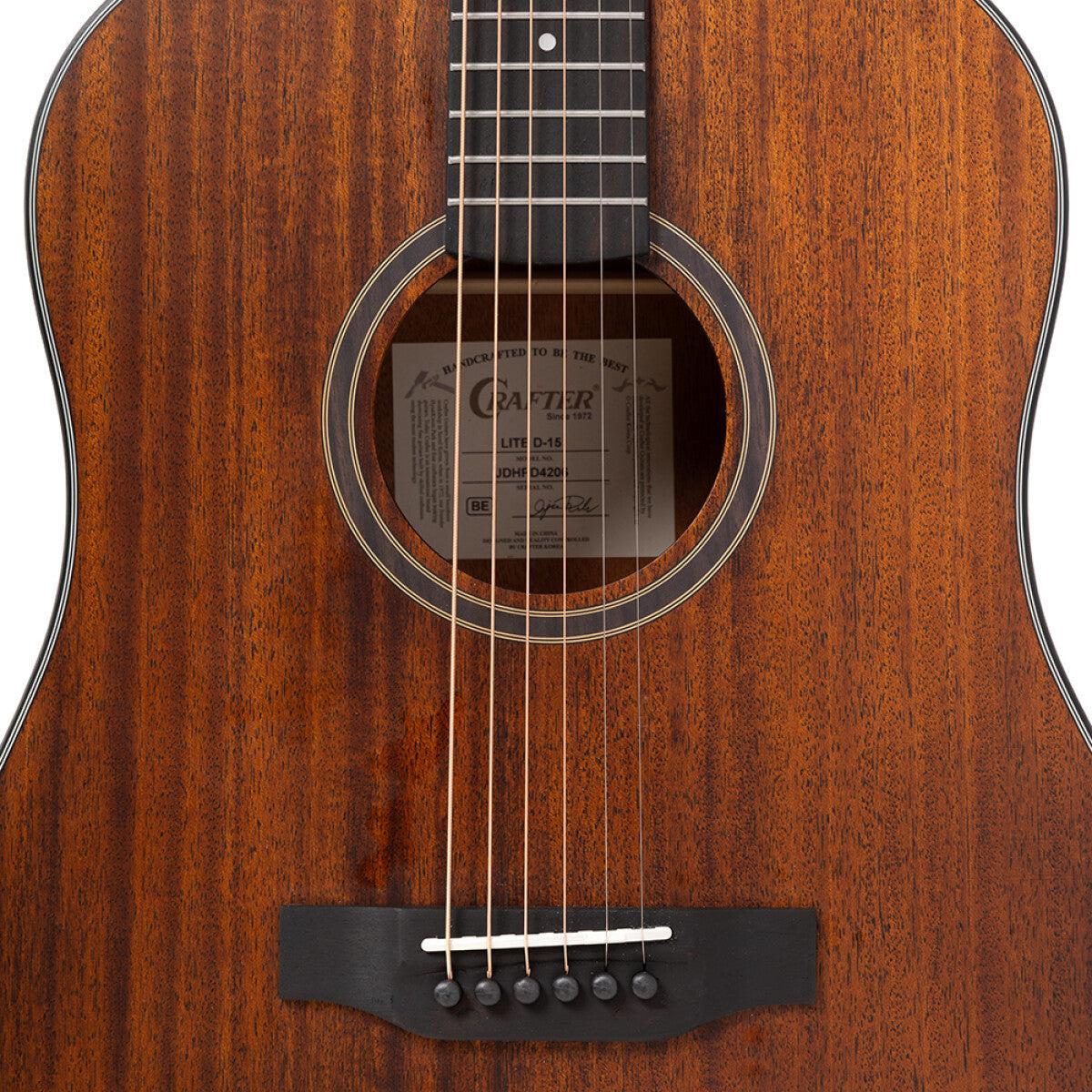 Crafter LITE D15 – Dreadnought western guitar med massiv mahogni top