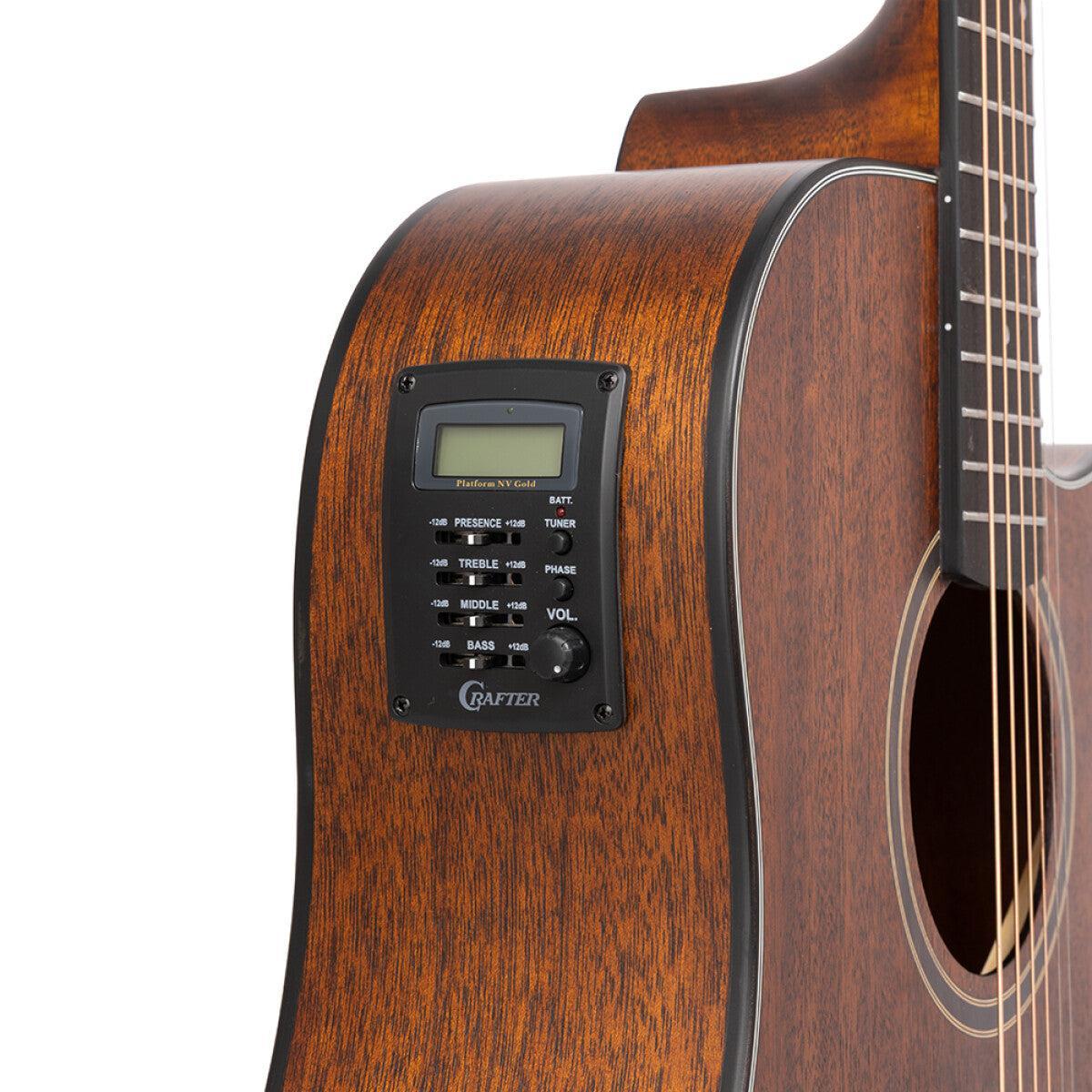 Crafter LITE D15CE – Dreadnought western guitar med massiv mahogni top