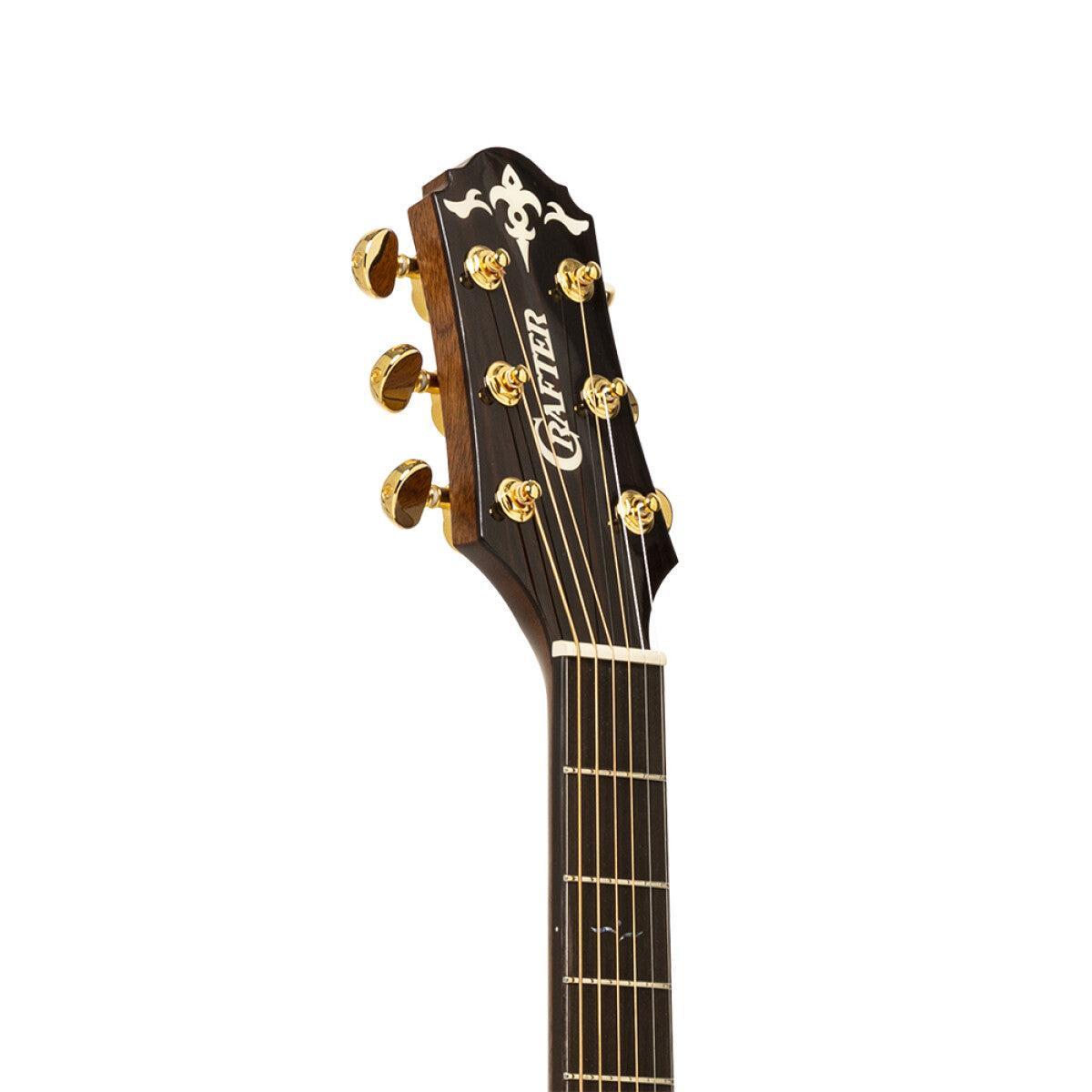 Crafter LX D-1000CE Cutaway Dreadnought Akustisk-elektrisk Guitar med Massiv Gran Dæk