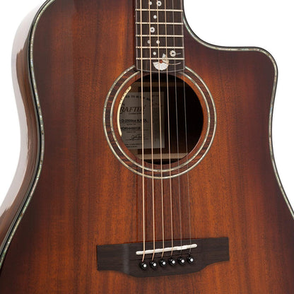 Crafter MIND ALK DL DCE – Dreadnought western-guitar med massivt flammet akacietræ og L.R. Baggs Anthem