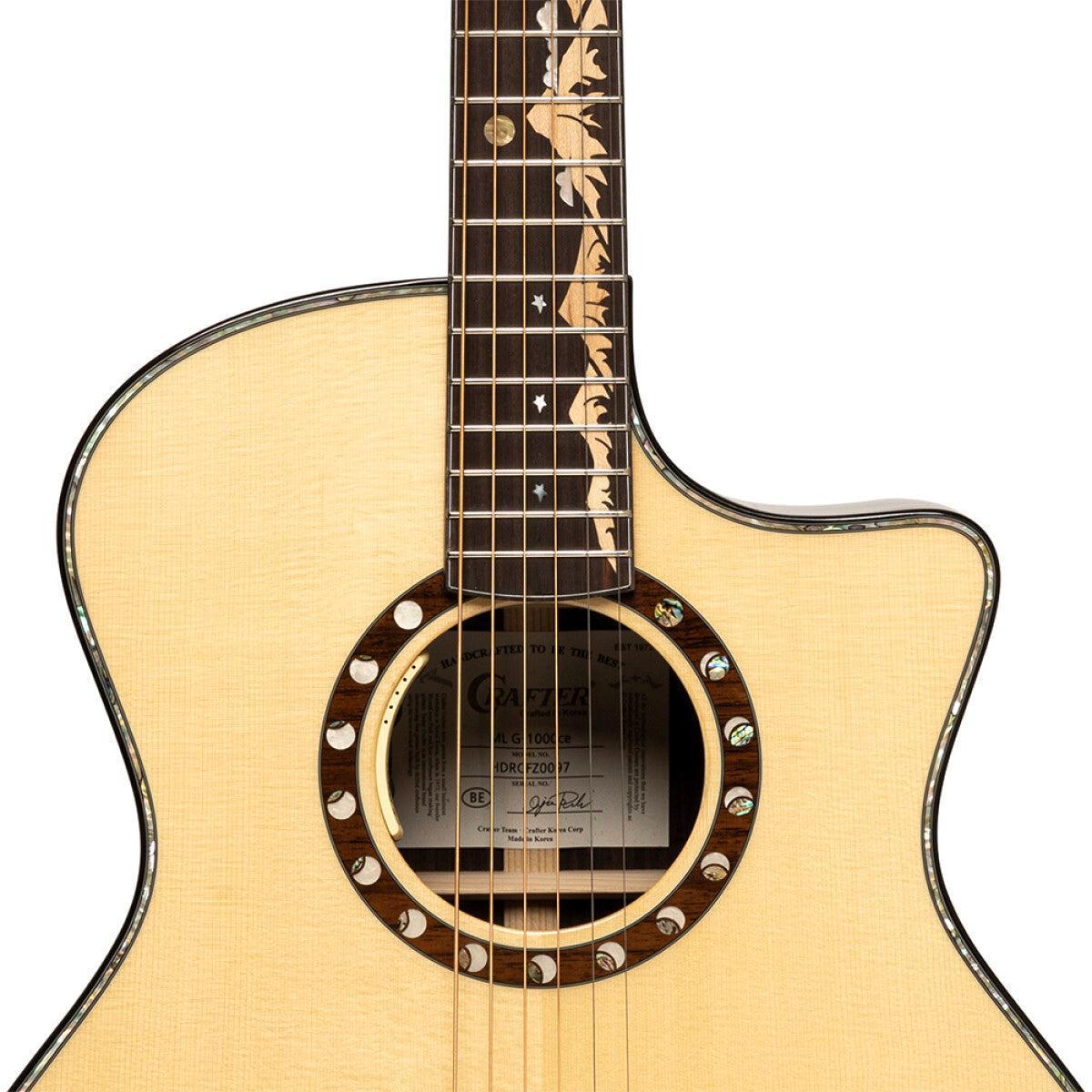 Crafter ML G-1000CE – Grand Auditorium western-guitar med massivt gran- og palisanderkrop