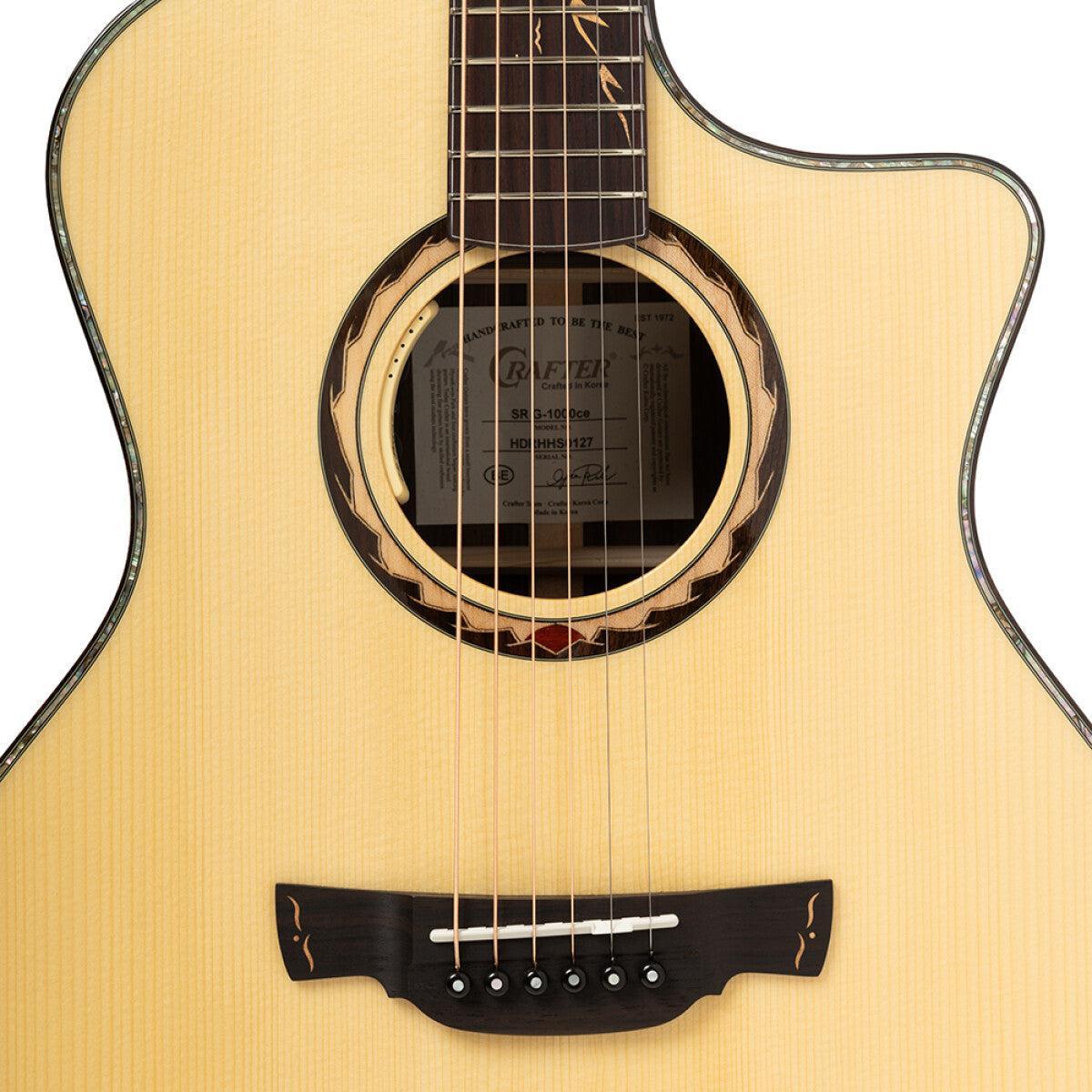 Crafter SR G-1000CE – Grand Auditorium western-guitar med massivt gran- og palisanderkrop