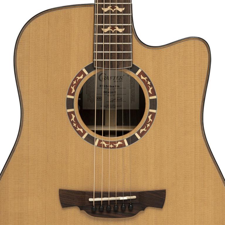 Crafter STG D18CE PRO – Stage Series dreadnought elektroakustisk guitar med massivt cedertræsdæk