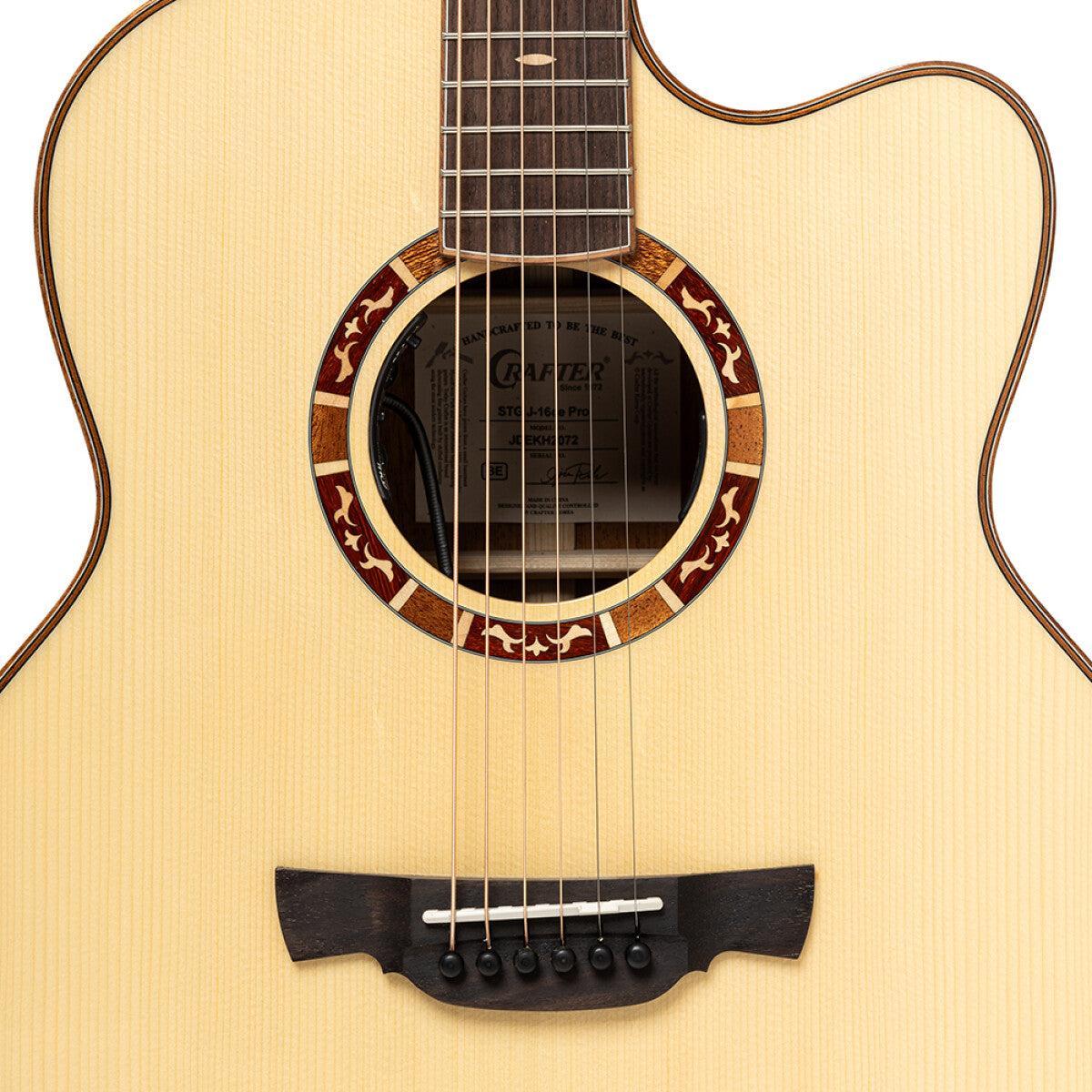 Crafter STG J16CE PRO Jumbo guitar m/massiv gran dæk og DS-2 Preamp system