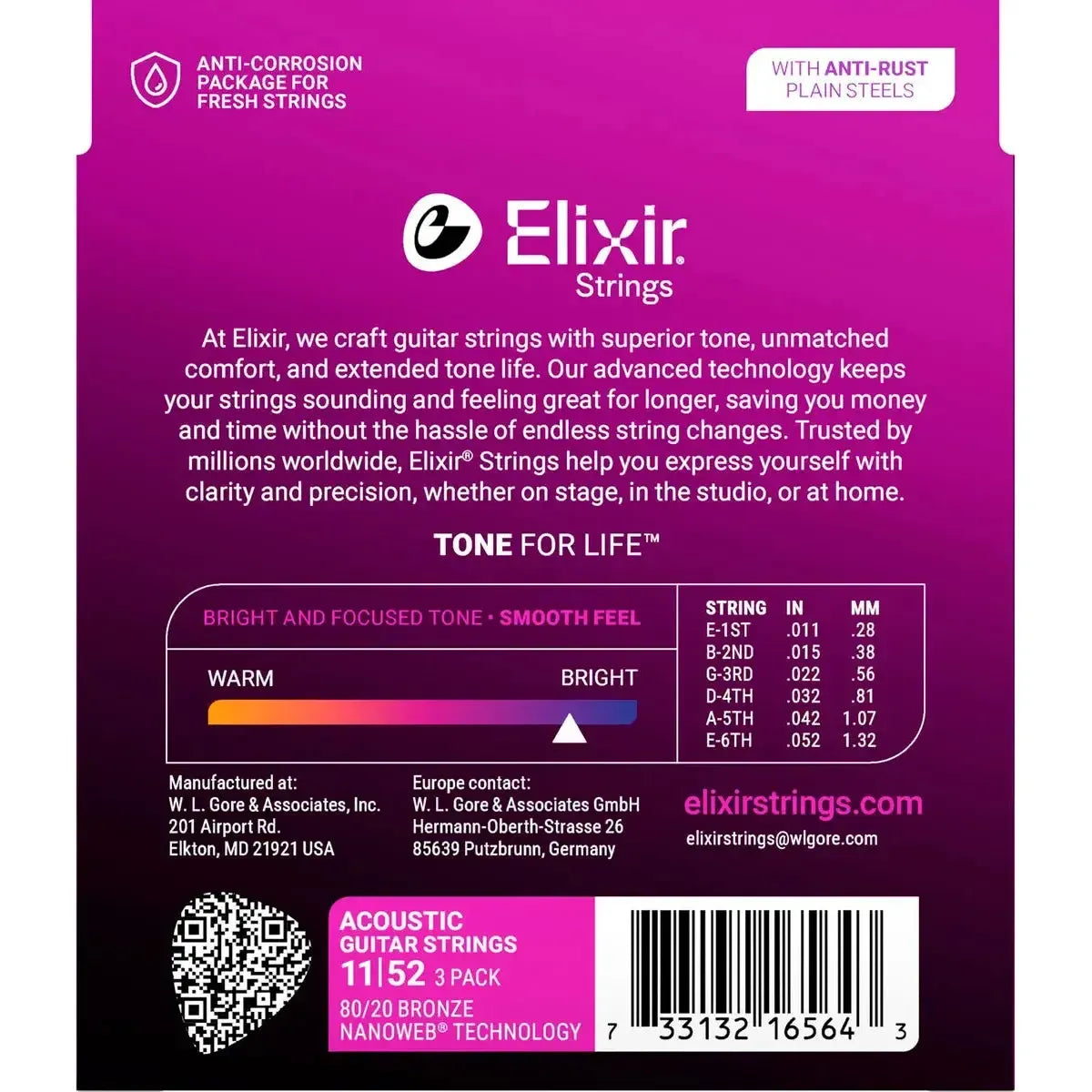Elixir Nanoweb western-guitar strenge - 3 packs