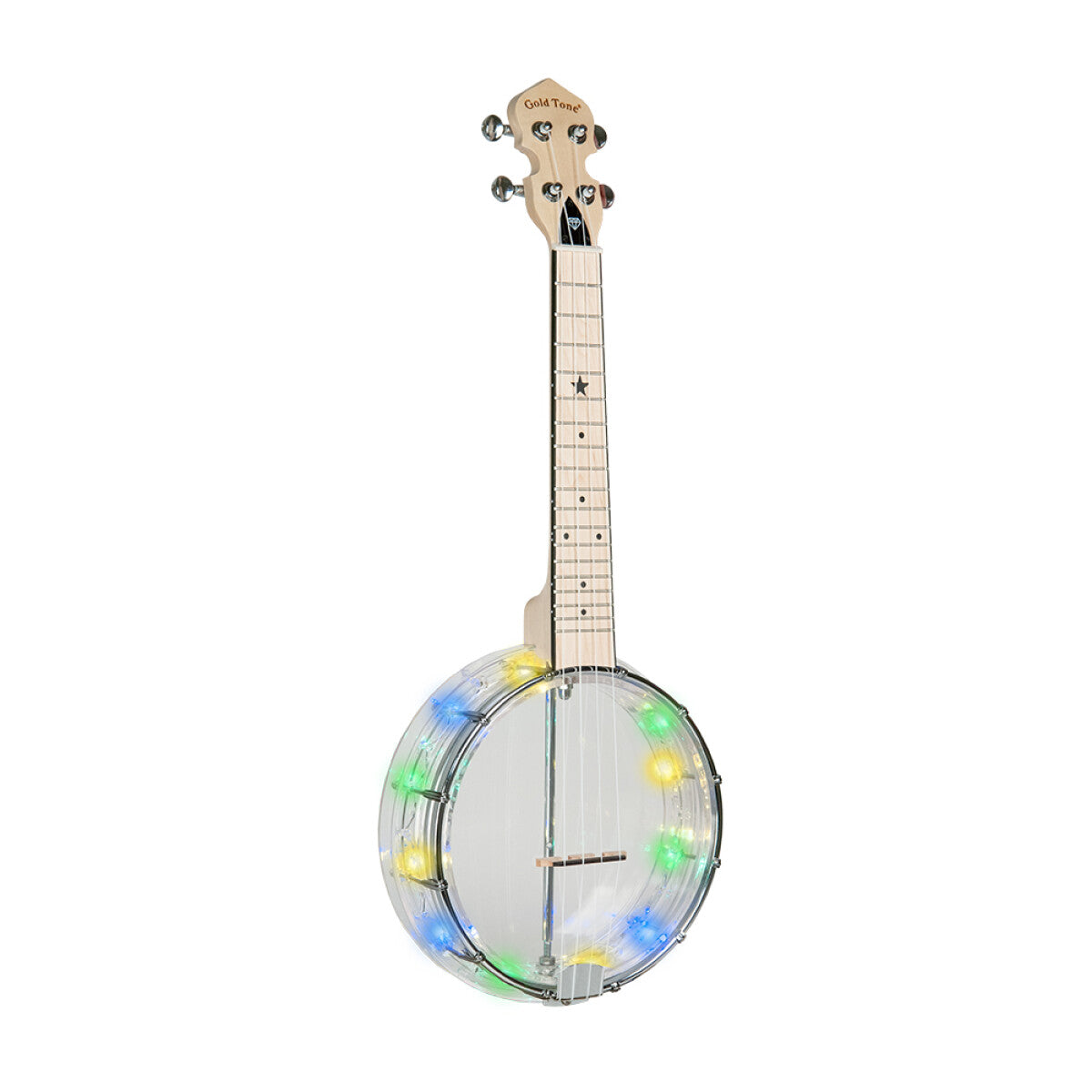 Gold Tone LG-D-LIGHTS – Little Gem koncert banjo-ukulele med LED-lys, Diamond