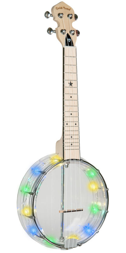 Gold Tone LG-D-LIGHTS – Little Gem koncert banjo-ukulele med LED-lys, Diamond